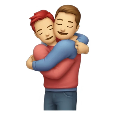 Hug with red heart sticker