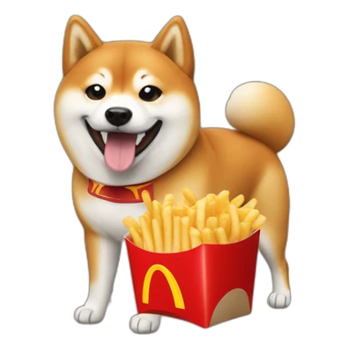 Shiba Inu eating mcdo sticker