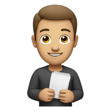 Giy with a packet in his hand sticker