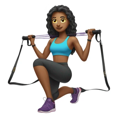 woman working out with TRX resistance bands sticker