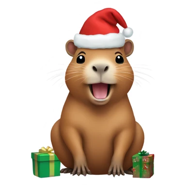 Capybara celebrating christmas sticker