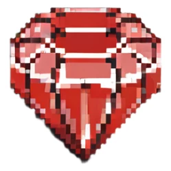 red diamond, sparkling pixel art sticker