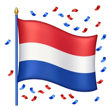 France flag with festive confetti, apple style emoji sticker