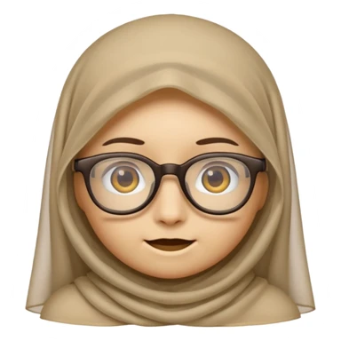 A veiled emoji wearing glasses sticker