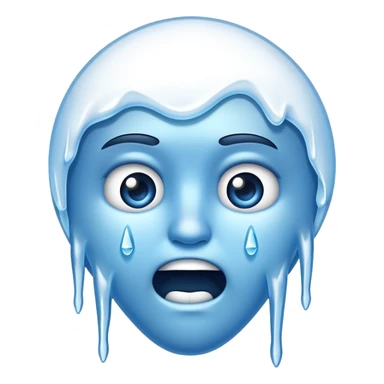 the cold freezing grimacing face emoji but icicles coming from its mouth sticker