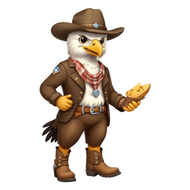 A eagles eating a cowboy sticker