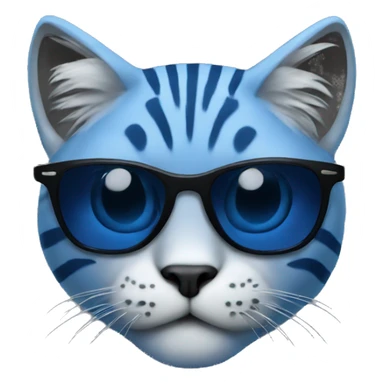 blue wildcat, with black sunglasses sticker