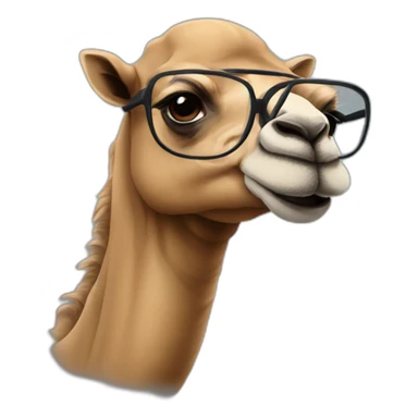 Dark camel with glasses sticker
