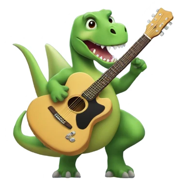 Dinosaur holding a guitar  sticker