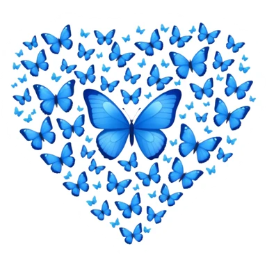 A heart full of blue butterflies  sticker