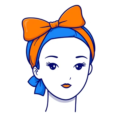 woman wearing a blue bow on her head sticker