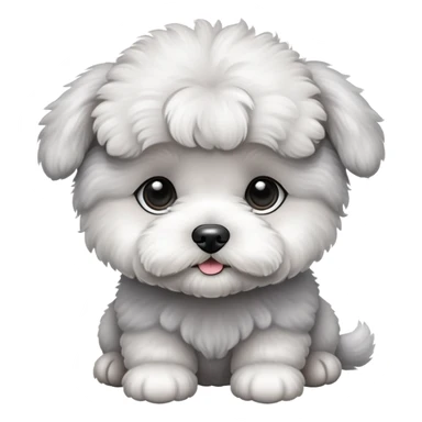 Gray Bichon Frise puppy sticker