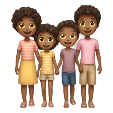 five children holding hands sticker