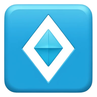 in blue square shape, up arrow in the middle sticker