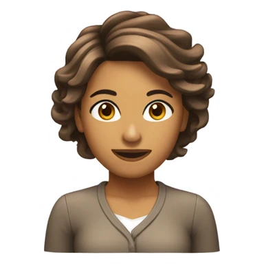 Chica de pelo lacio cafe  sticker