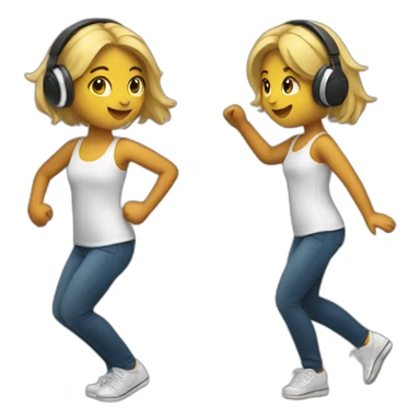 Girl dancing while listening music  sticker