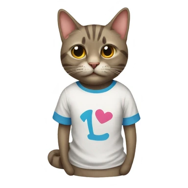 Cat in T-shirt  sticker