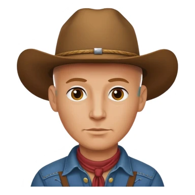 BALD COW BOY WITHOUT HAT sticker