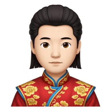 manchu hairstyle on chineese man sticker