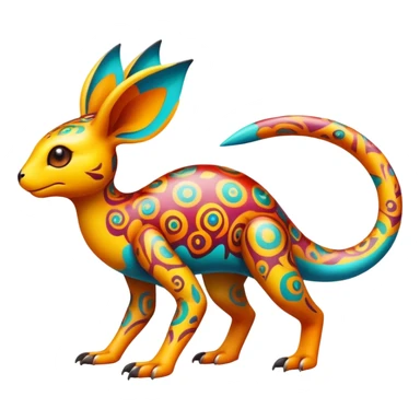 colorful vibrant Fakémon-creature with random markings sticker