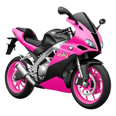 moto sportiva con scritta aprilia nera e solo avanti rosa fluorescente  sticker
