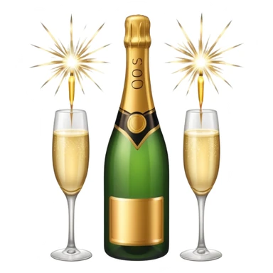 champagne bottle and champagne glasses and champagne sparklers  sticker