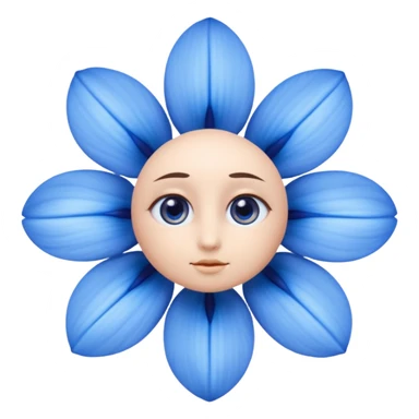blue flowers with eyes sticker