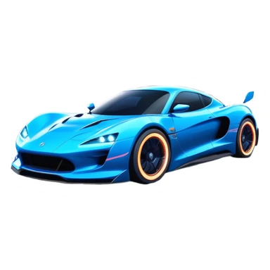 An icon showing a sleek car speeding through a neon-lit cityscape, inspired by Need for Speed. The design features dynamic motion lines, glowing tires, and a vibrant city backdrop with skyscrapers and lights. The rush of high-speed racing is highlighted. Transparent background. sticker