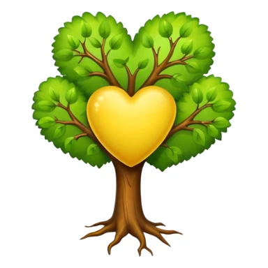 yellow heart with a tree sticker