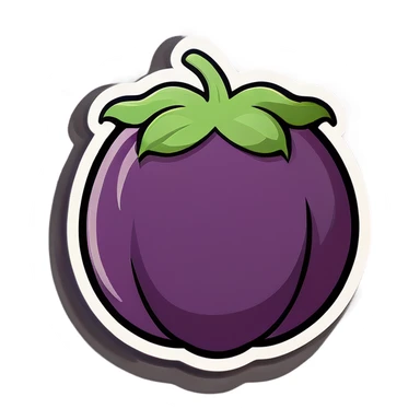 eggplant inside a peach sticker