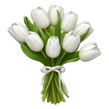 white tulip bouquet  sticker