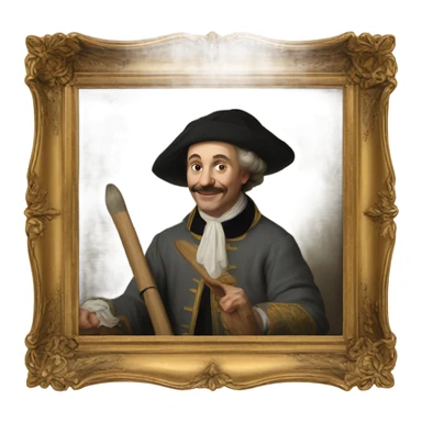 A painting, with the words “Bekijk het” and “Goed gedaan!” sticker