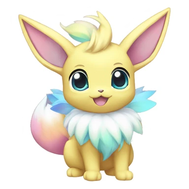 Shiny Colorful Pastel Kawaii Eeveelution-Cute-Pokémon-fusion full body sticker