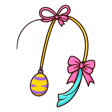 festive easter whip decorated with colorful bows and ribbons sticker