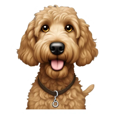 brown eye long eye-lashed short-fur male goldendoodle sweetie dog sticker