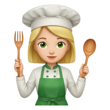 she chef with green apron sticker