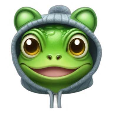 Frog wearing cat Ear beanie sticker