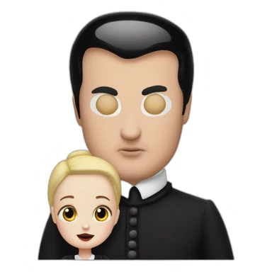 Donald Trump kissing Wednesday Addams sticker