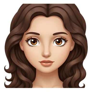 Brunettes with long wavy hair and brown eyes with lashes  sticker