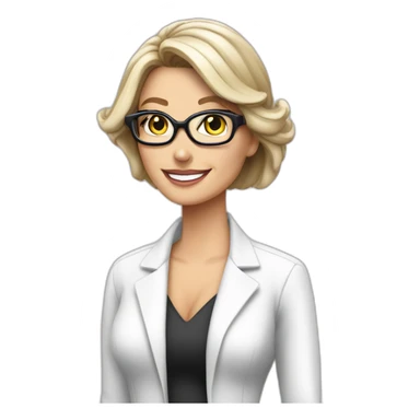 Posh-Radiologist-performing-breast-mammography-to-leni-klum sticker