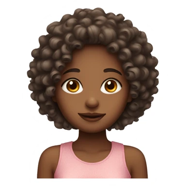 curly girl with love eyes sticker