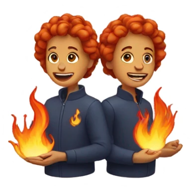 Twins with flames sticker