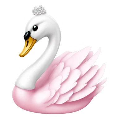 Baby Pink swan with pearls and diamonds  sticker