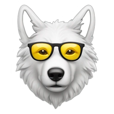 Loup blanc avec lunettes de soleil sticker