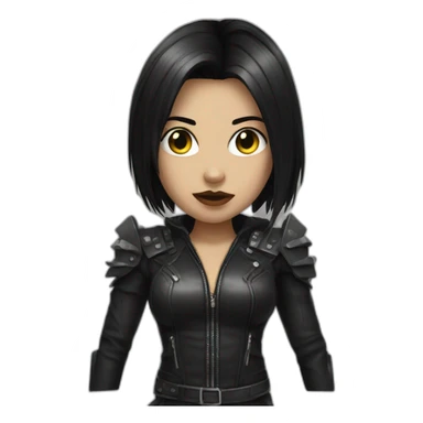 heavy metal girl short dark hair sticker