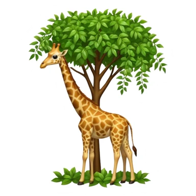giraffe eating leaves from a tree sticker