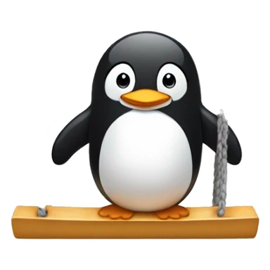 Penguin on a swing sticker