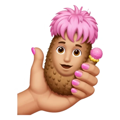 hand on big penis with pink tip and hair balls sticker