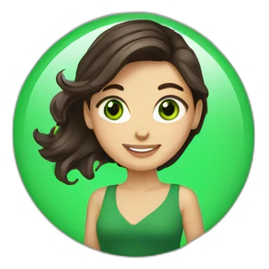 green eyed brunette twirling hair sticker
