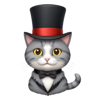 cat wearing a tophat sticker